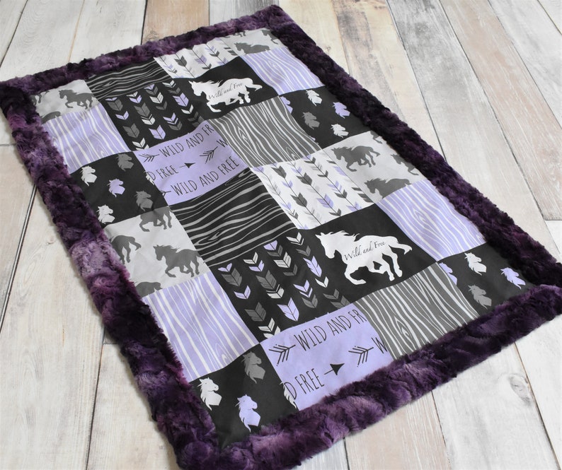 Purple Horse Blanket Purple Horse Baby Gift Purple Horse Etsy