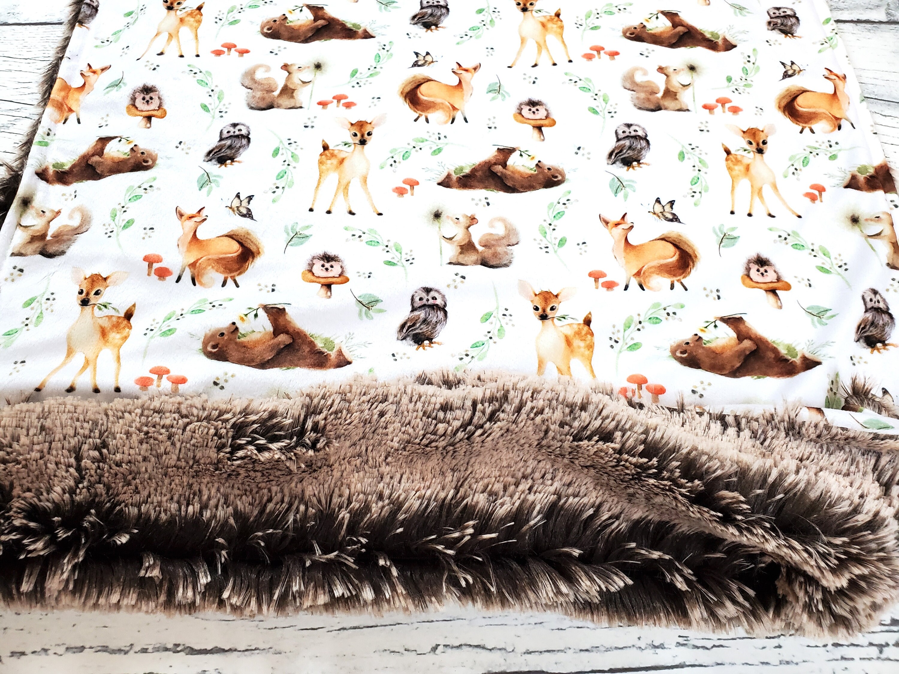 Woodland Baby Blanket Ready to Ship Baby Blanket Bear Baby Etsy