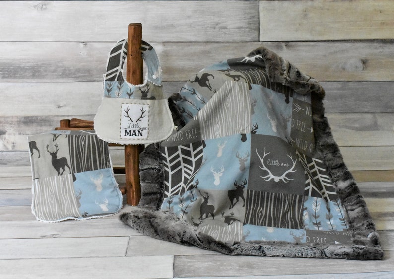 Blue Deer Blanket Brown Deer Blanket Buck Blanket Arrow Etsy