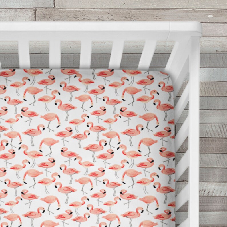 Flamingo Crib Sheet Pink Flamingo Crib Sheet Flamingo Crib Etsy