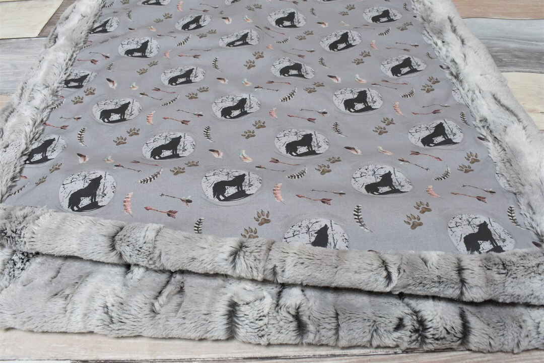 Wolf Baby Blanket Gray Wolf Blanket Wolf Baby Gift Wolf Nursery Wolf