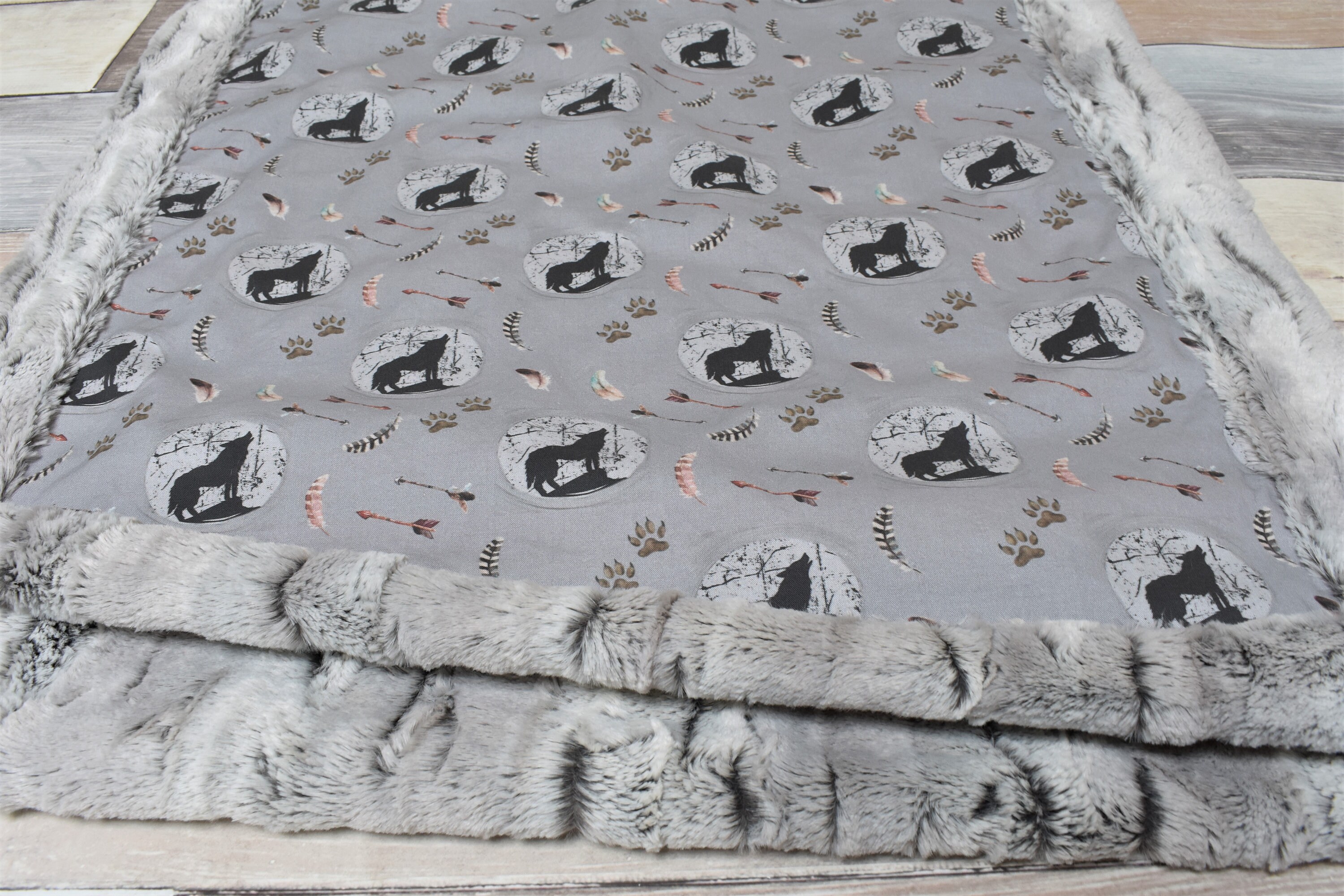 Wolf Baby Blanket Gray Wolf Blanket Wolf Baby Gift Wolf Etsy