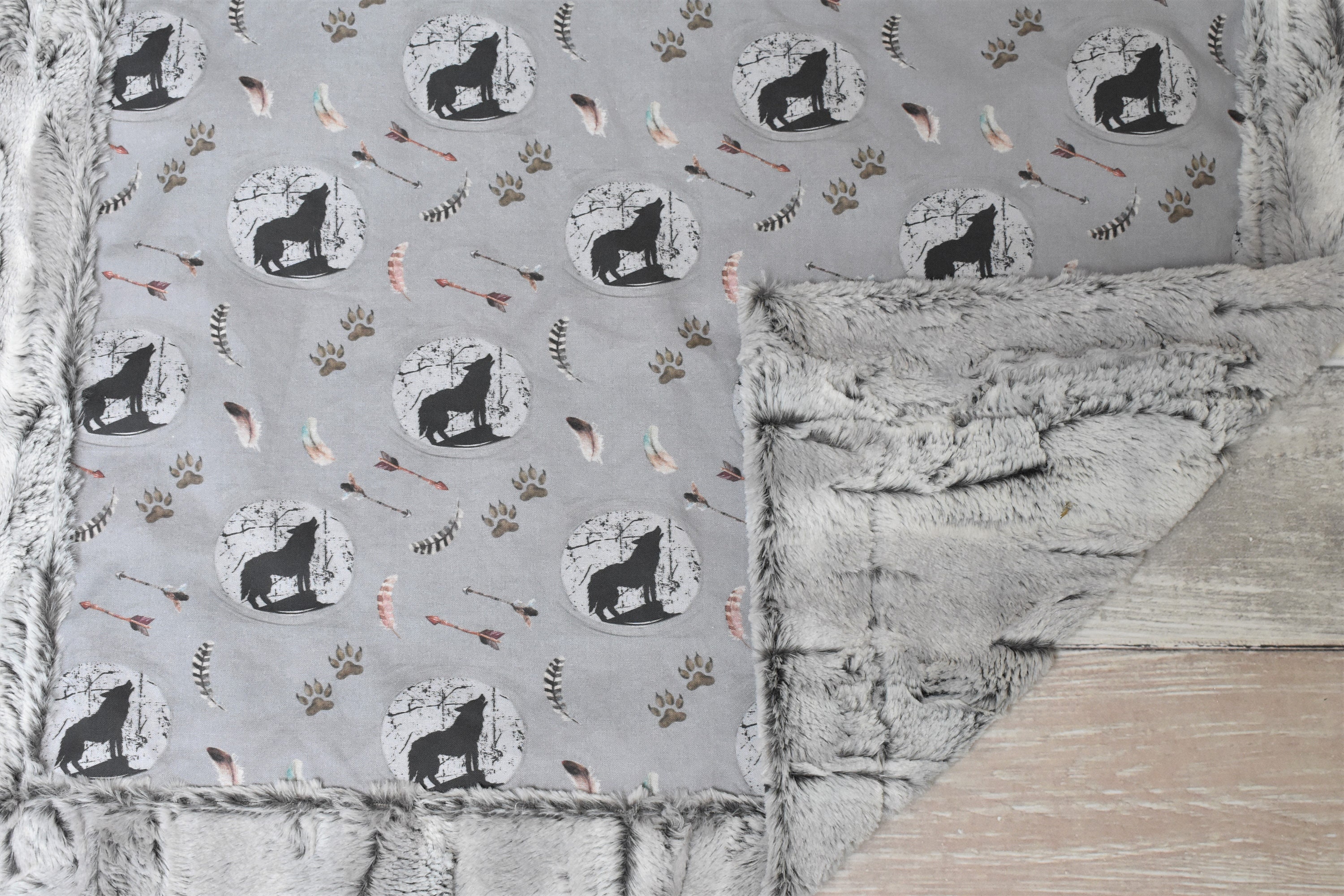 Wolf Baby Blanket Gray Wolf Blanket Wolf Baby Gift Wolf Etsy