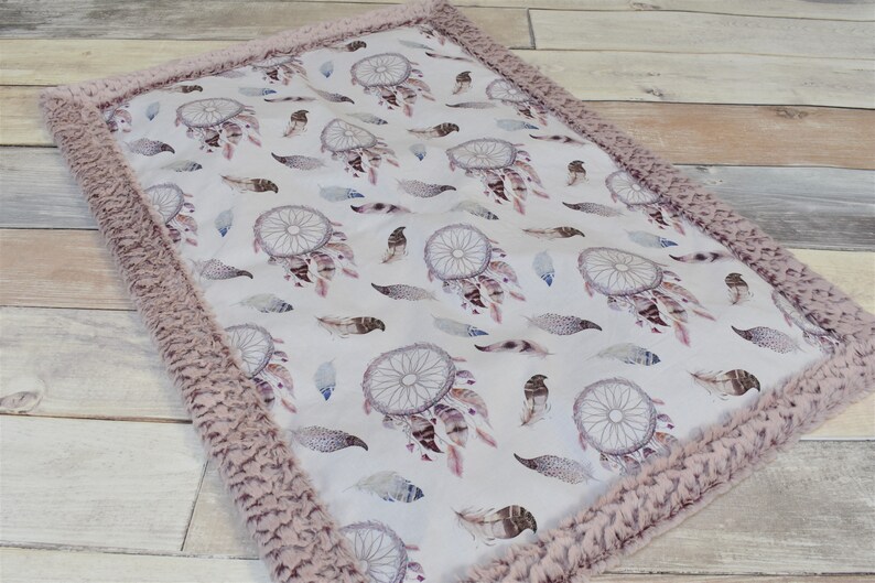 Dream Catcher Boho Feather Pattern Print Throw Blanket