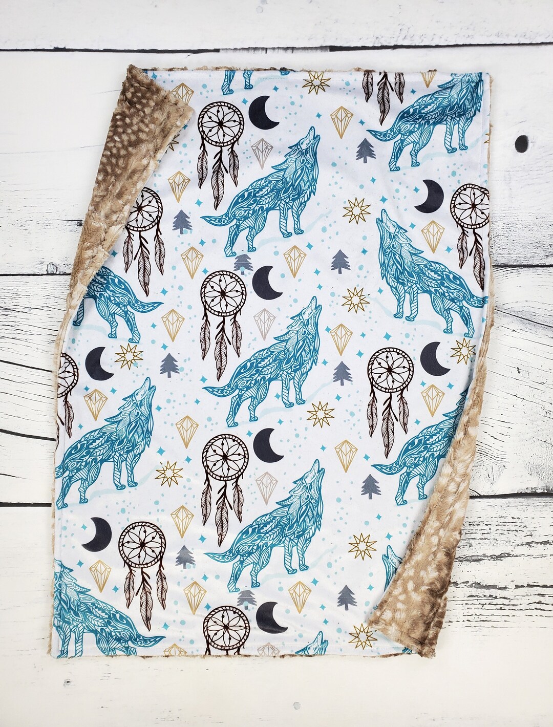 Wolf Blanket Adult Minky Blanket Wolf Throw Blanket Toddler Wolf