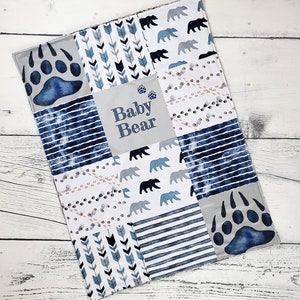 Bear Baby Blanket - Woodland Blanket - Bear Nursery - Bear Baby Gift - Minky Blanket - Bear Toddler Blanket - Bear Adult Blanket - Bear Crib