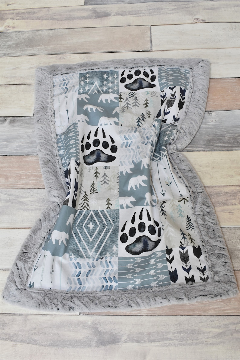 Bear Baby Blanket Rustic Bear Blanket Polar Bear Blanket Etsy