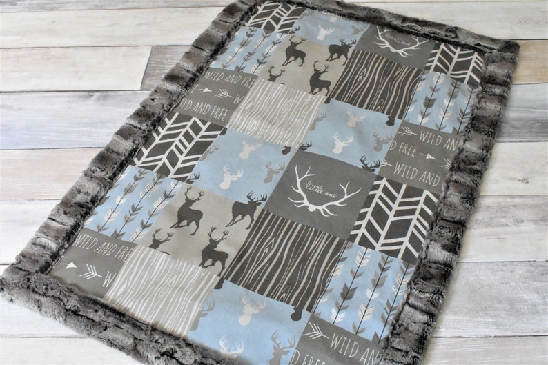 Blue Deer Blanket Brown Deer Blanket Buck Blanket Arrow Etsy