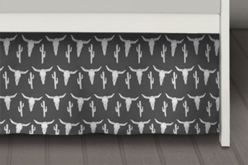 Longhorn Crib Skirt Cowboy Western Baby Bedding Nursery Cow