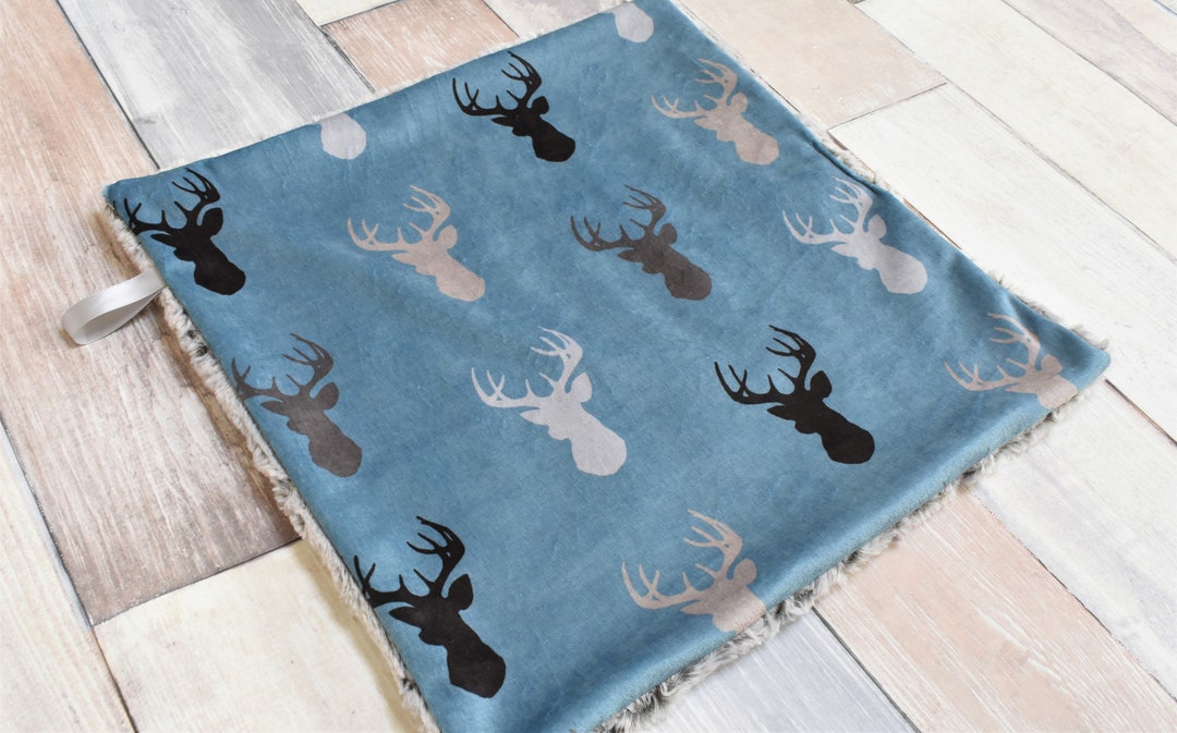Deer Lovey Deer Mini Baby Blanket Buck Security Blanket Blue Deer Lovey