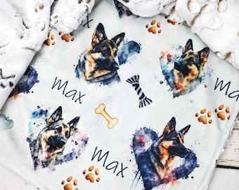 Personalized Dog Blanket - Dog Breed Blanket - Watercolor Dog Blanket - Dog Blanket With Name - Soft Dog Blanket - Personalized Pet Blanket