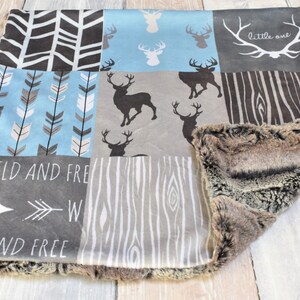 Deer Lovey - Buck Lovey - Deer Mini Baby Blanket - Deer Security Blanket - Woodland Security Blanket - Woodland Lovey - Deer Baby Gift