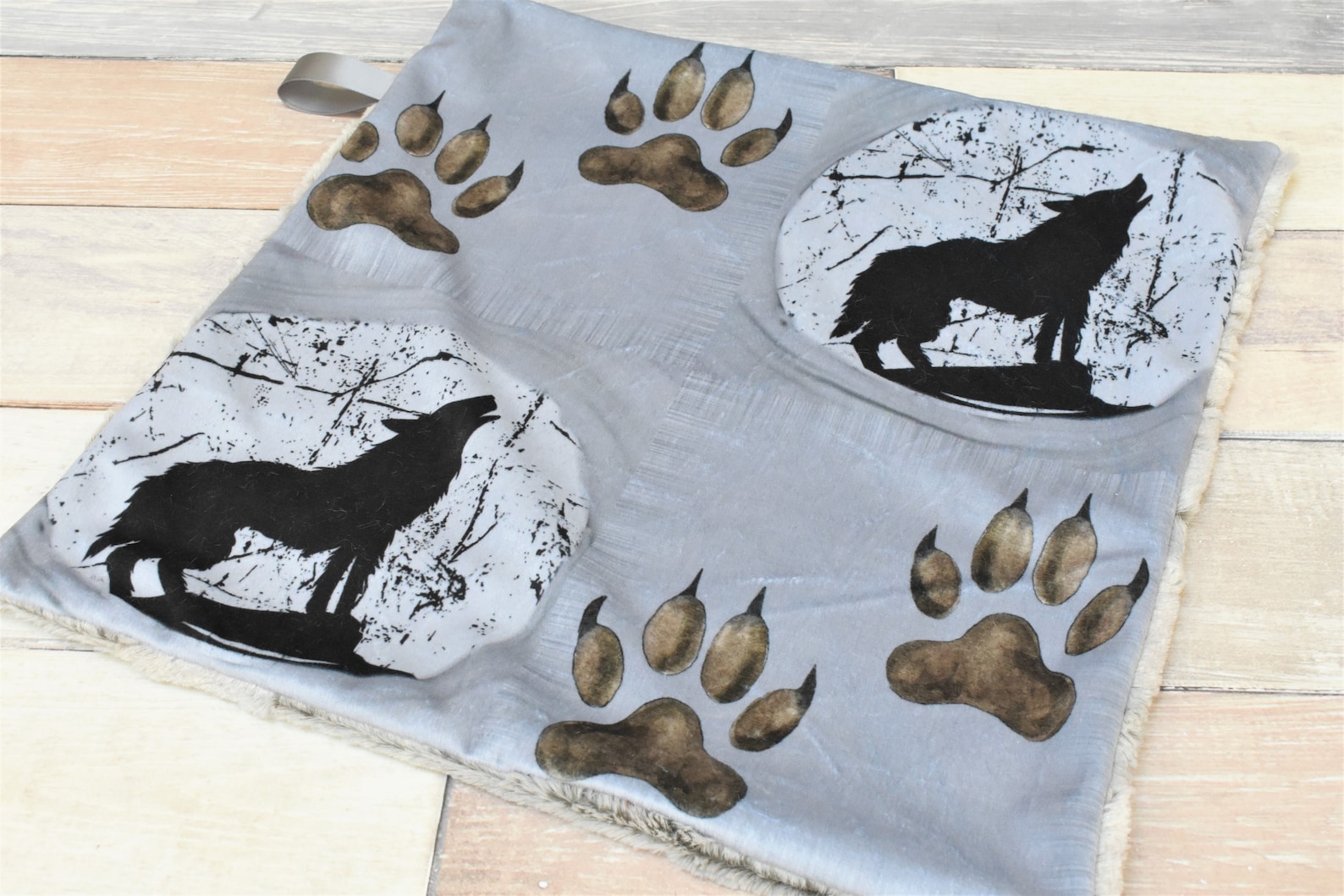 Wolf Lovey Wolf Security Blanket Wolf Mini Blanket Minky Etsy