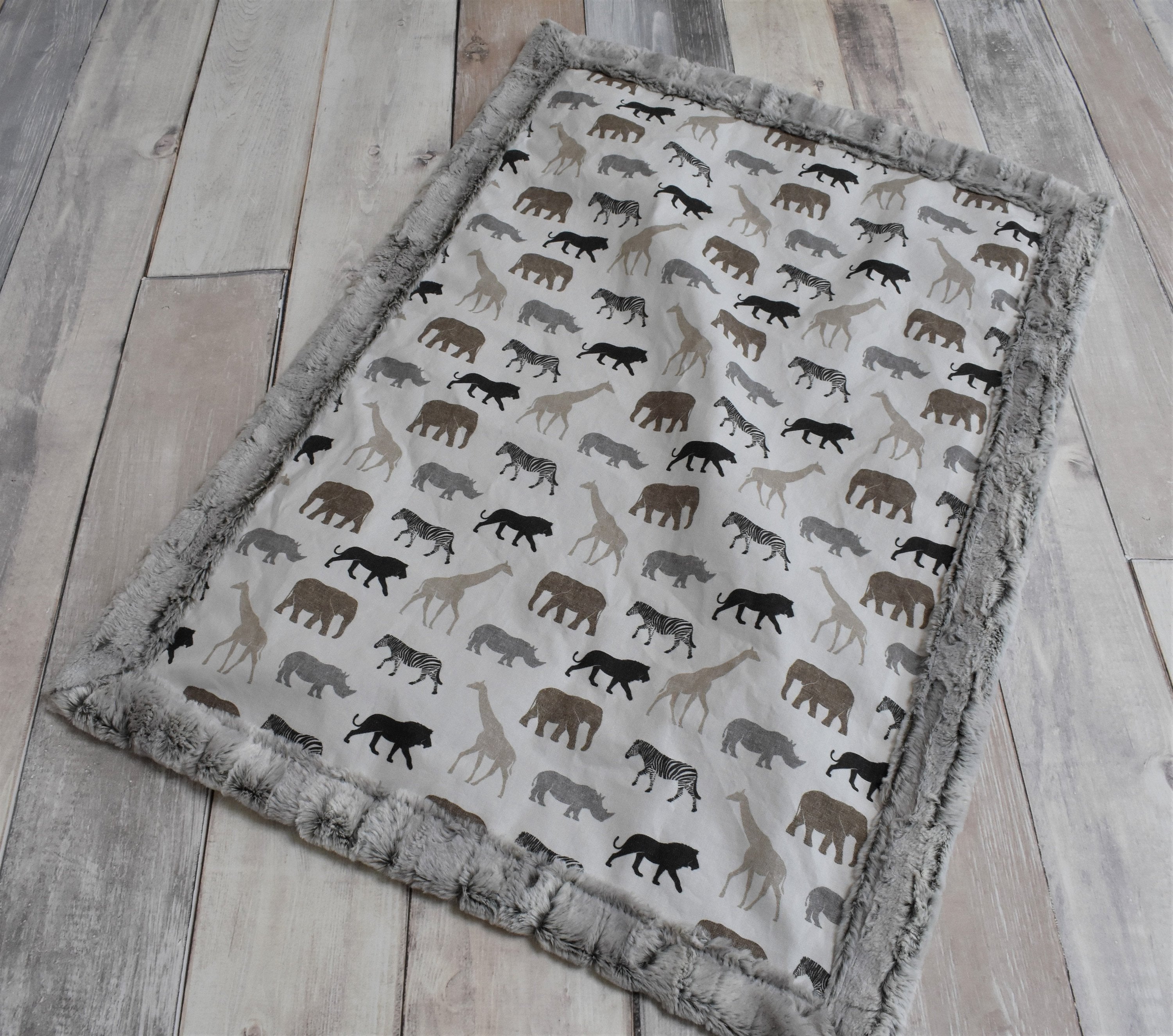 Jungle Blanket Safari Blanket Animal Blanket Boy Baby Etsy