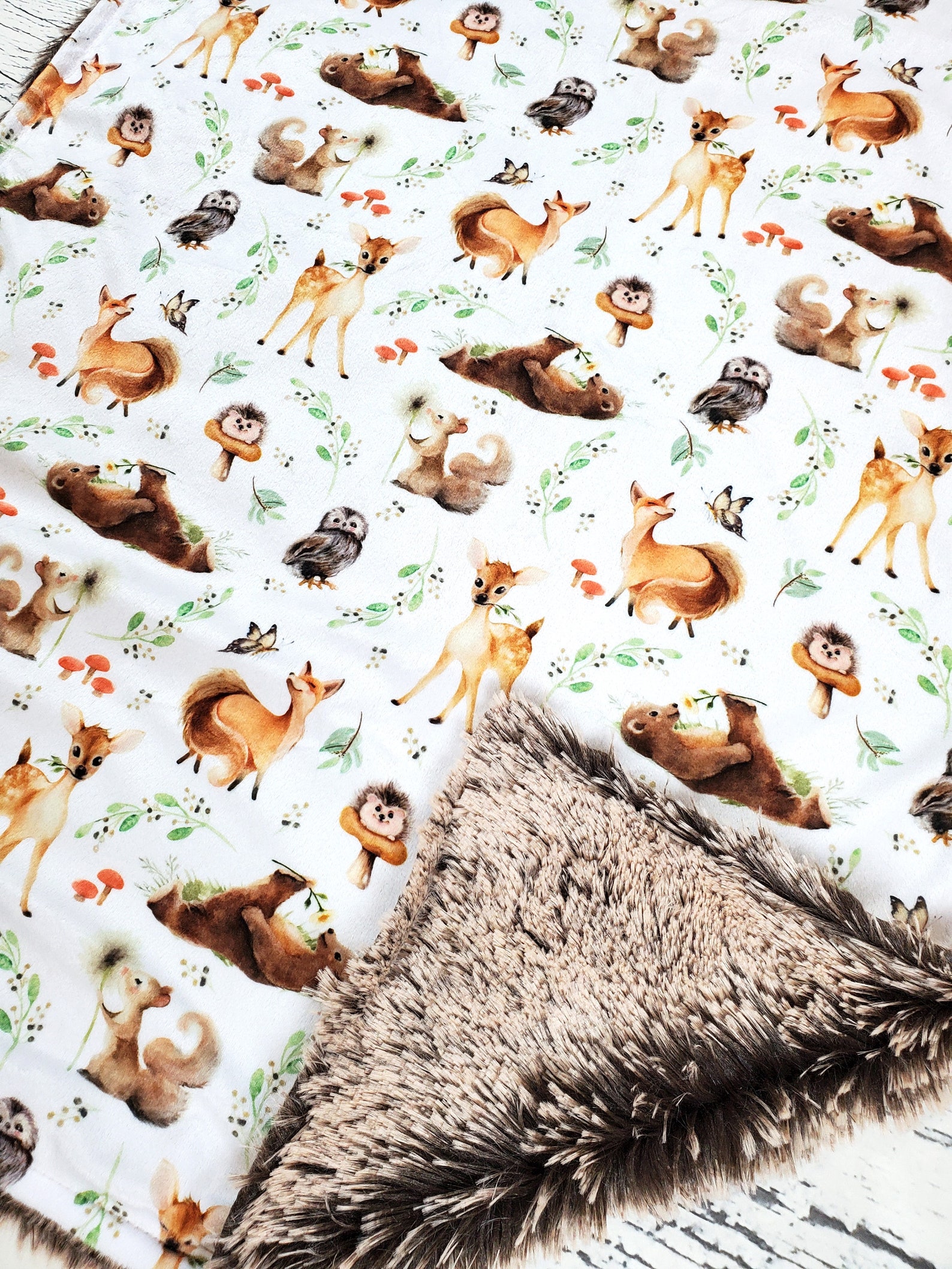 Woodland Baby Blanket Ready to Ship Baby Blanket Bear Baby Etsy