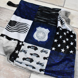 Amore della polizia Mini coperta della polizia Amore del poliziotto Amore delle forze dell'ordine Regalo del bambino della polizia Coperta di sicurezza della polizia Amore Minky Lovey immagine 5