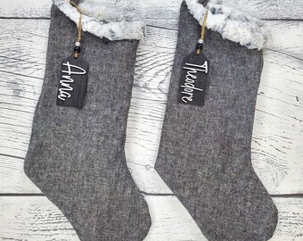 Meias de Natal de Linho - Meias de Natal Pretas e Brancas - Meias Personalizadas - Meia Minky - Meia de Linho - Meia Preta