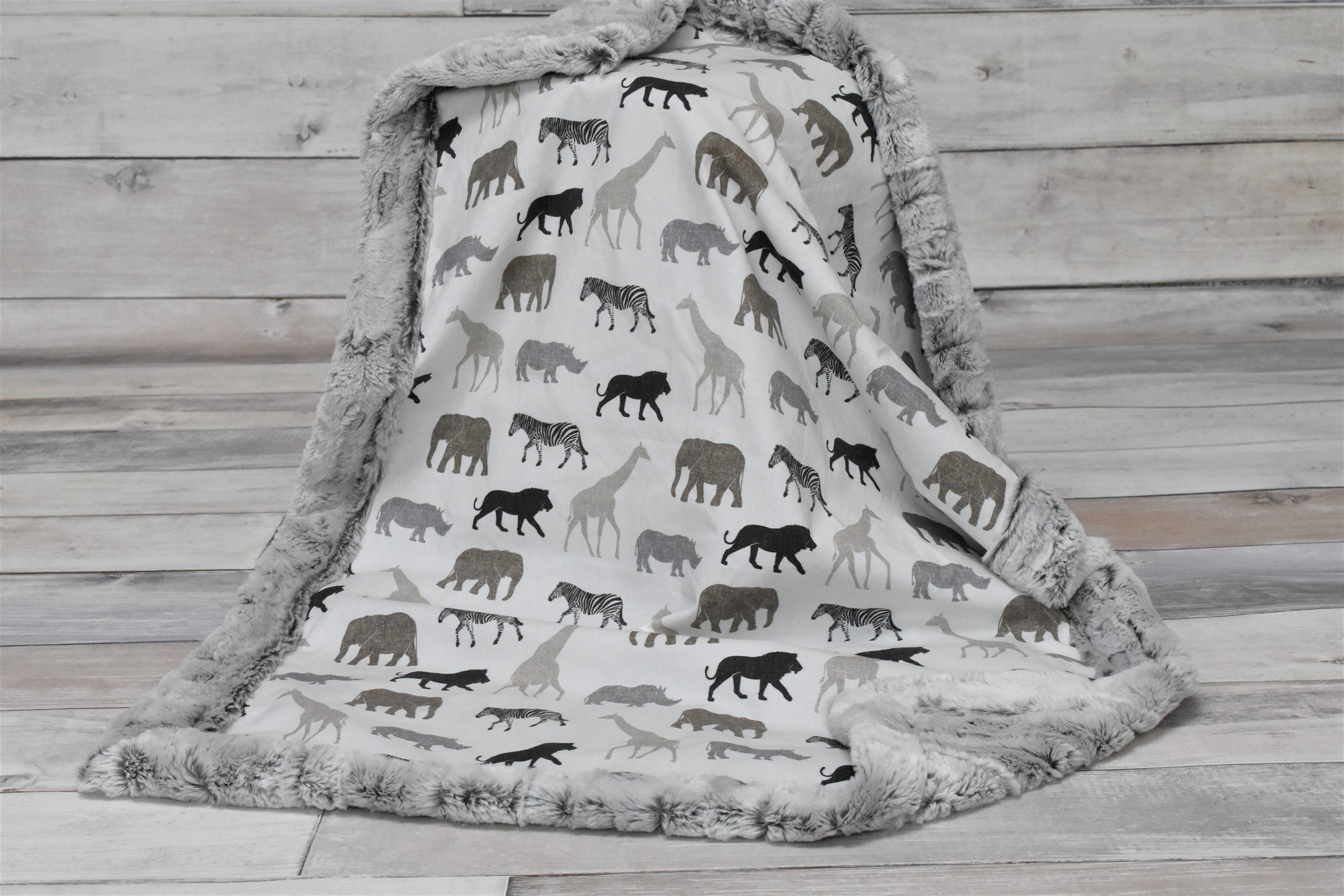 Jungle Blanket Safari Blanket Animal Blanket Boy Baby Etsy