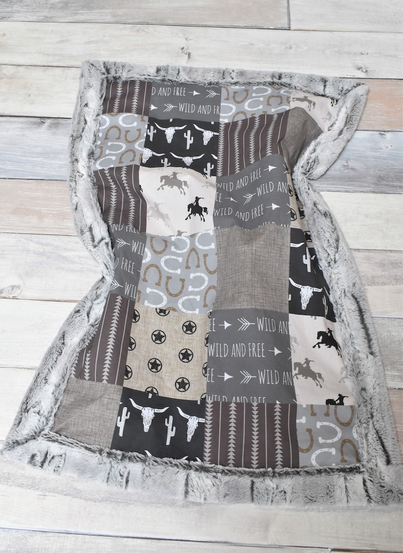 Cowboy Blanket Western Blanket Longhorn Blanket Cowboy Etsy