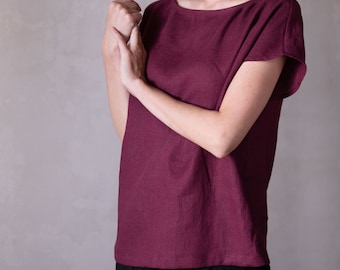 Soft and washed linen top • Basic linen blouse • Relaxed fit top