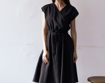 Robe en lin FLORENCE • Robe midi élégante • VERLINNE