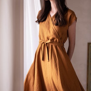 Linen dress FLORENCE • Elegant midi linen dress