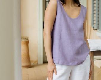 Linen Tank Top, Handmade Linen Top, VERLINNE