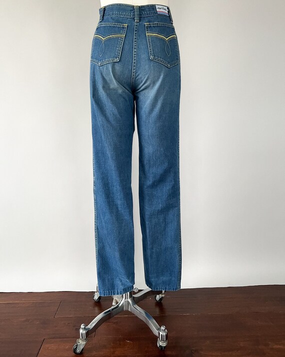 Vintage 80s Jeans, 1980s Angel Britches Mid Blue … - image 5