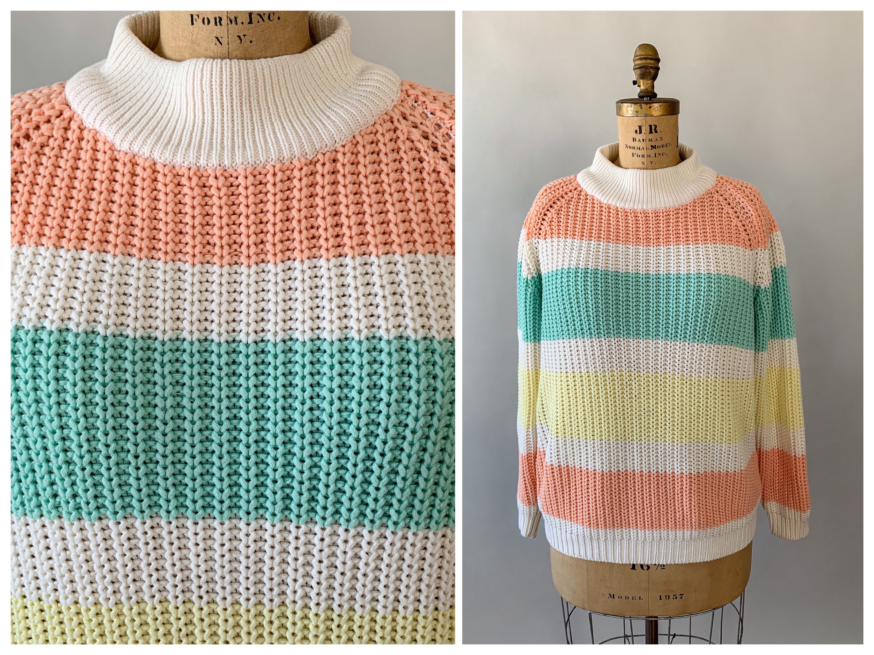 Men's Long Sleeve Acrylic Knit Mock Neck Regular Fit Ivory Turtleneck Sweater set Suit Available in Mens Big And Tall Sweaters Sizes main image 1