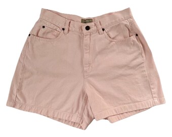 Vintage 90s Shorts, Vintage 1990s Liz Claiborne Light Pink Cotton Shorts, High Waisted Colored Denim, Medium M, Size 12 Petite, 29 30 Waist