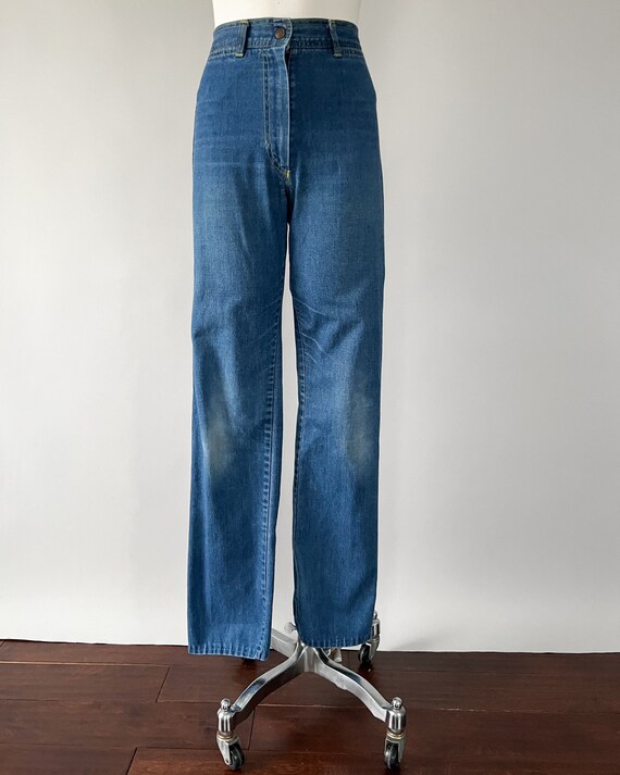 Vintage 80s Jeans, 1980s Angel Britches Mid Blue … - image 2
