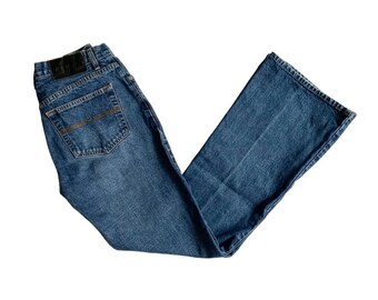 Vintage 1990s Express faded dark wash wide leg jeans, medium, size 8, W29 W30