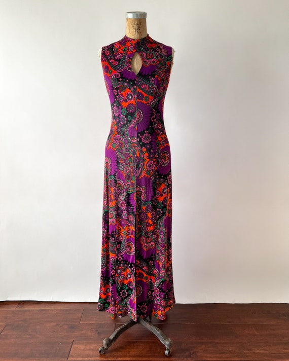 Vintage 60s Dress, 1960s 70s Mod Hippie Sleeveles… - image 2