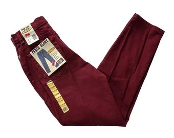 Vintage 90s jeans, 1990s burgundy red jeans, 90s deadstock jeans, Faded Glory straight leg jean, high rise, new old stock, Size 12, W29 W30