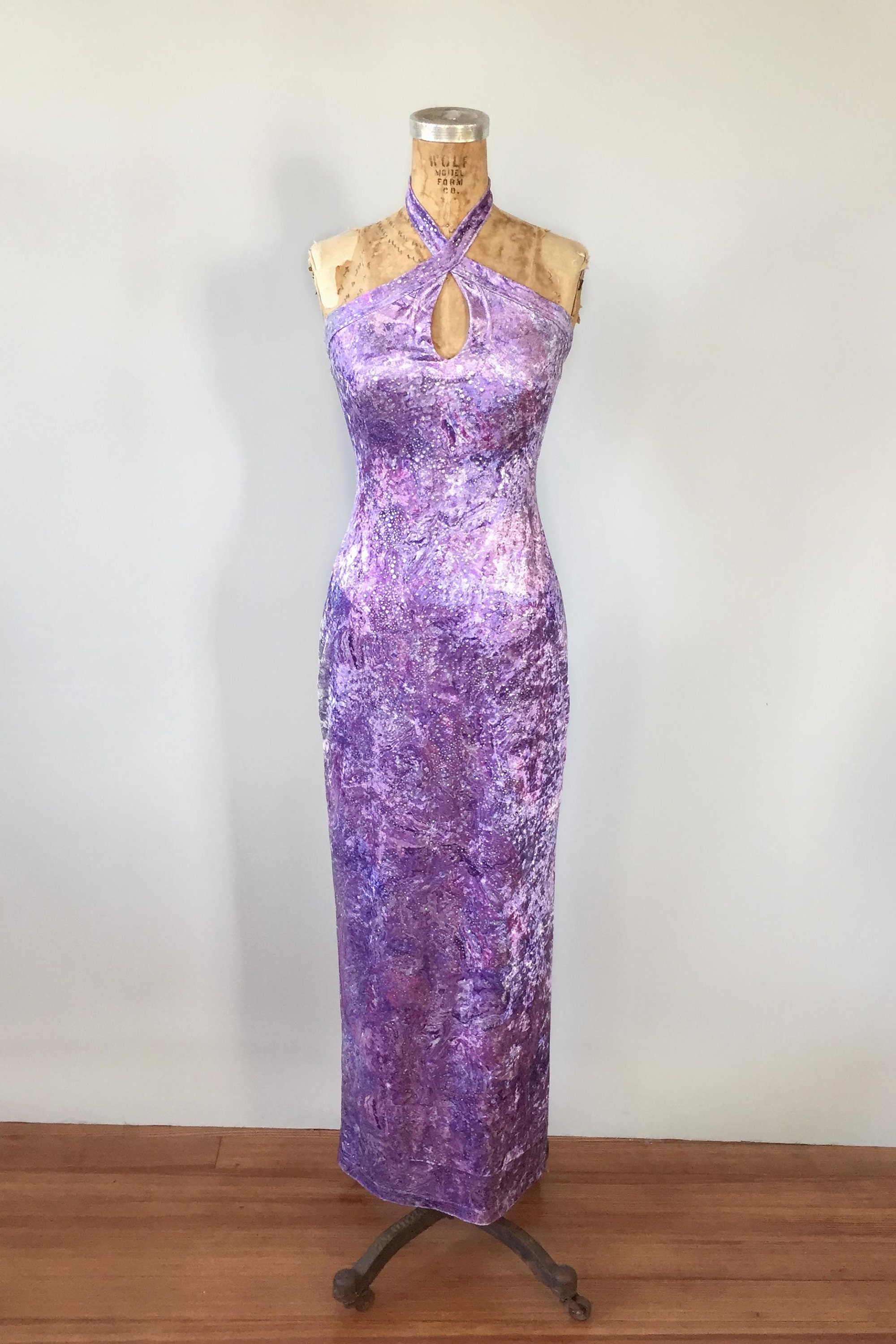 Vintage 1990s 90s Gunne Sax Jessica McClintock Purple Marbled Velour vintage-1990s-90s-gunne-sax-jessica-mcclintock-purple-marbled-velour