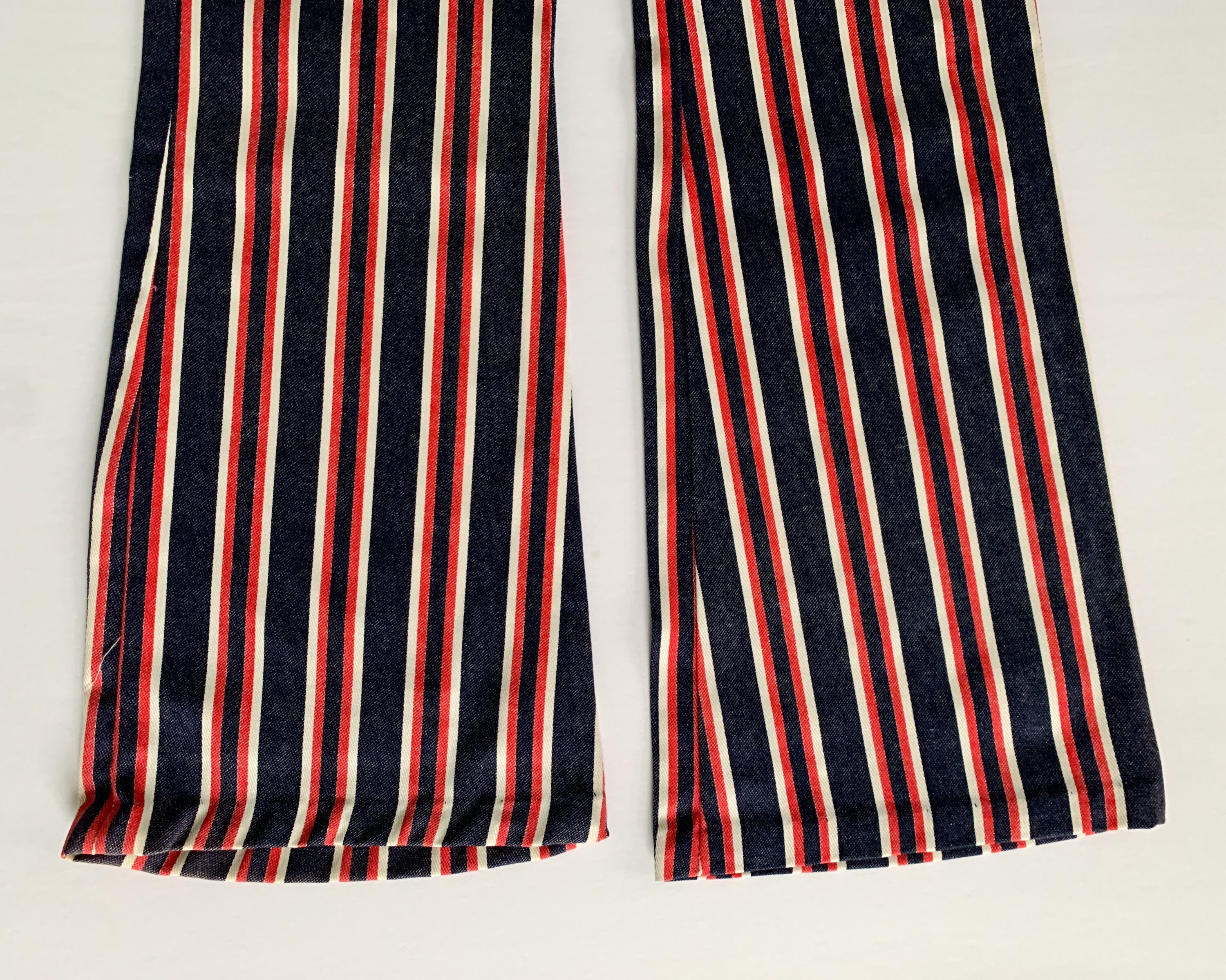 red white and blue striped pants