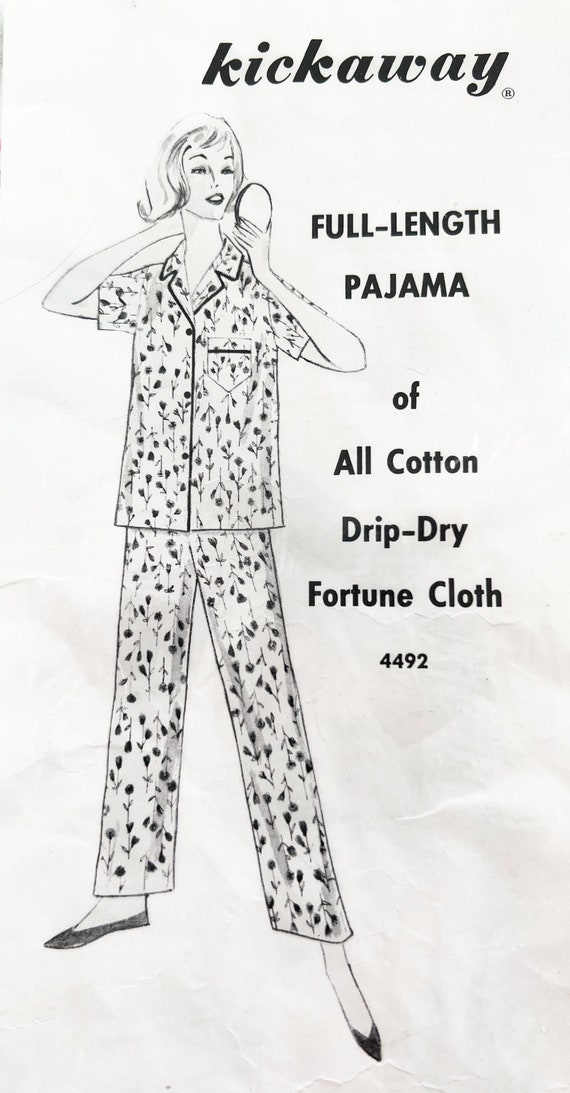Vintage 60s Pajamas, 1960s Deadstock Kickaway Whi… - image 10