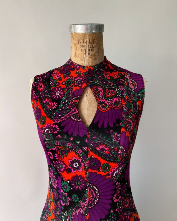 Vintage 60s Dress, 1960s 70s Mod Hippie Sleeveles… - image 3