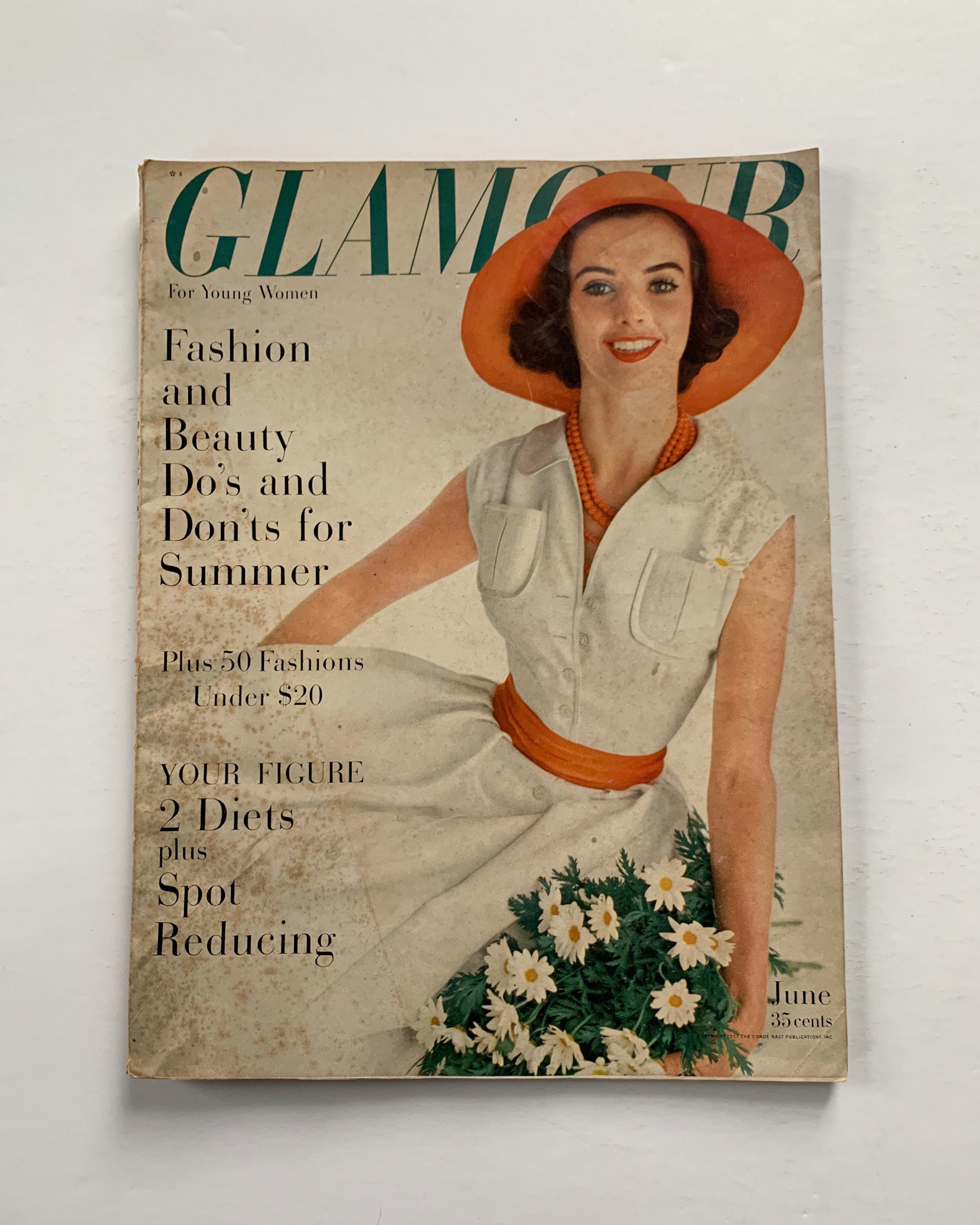 Vintage 1950s Glamour magazine, June 1957