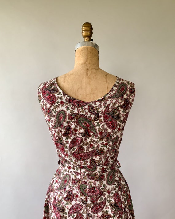 Vintage 50s dress, 1950s pink paisley print dress… - image 5