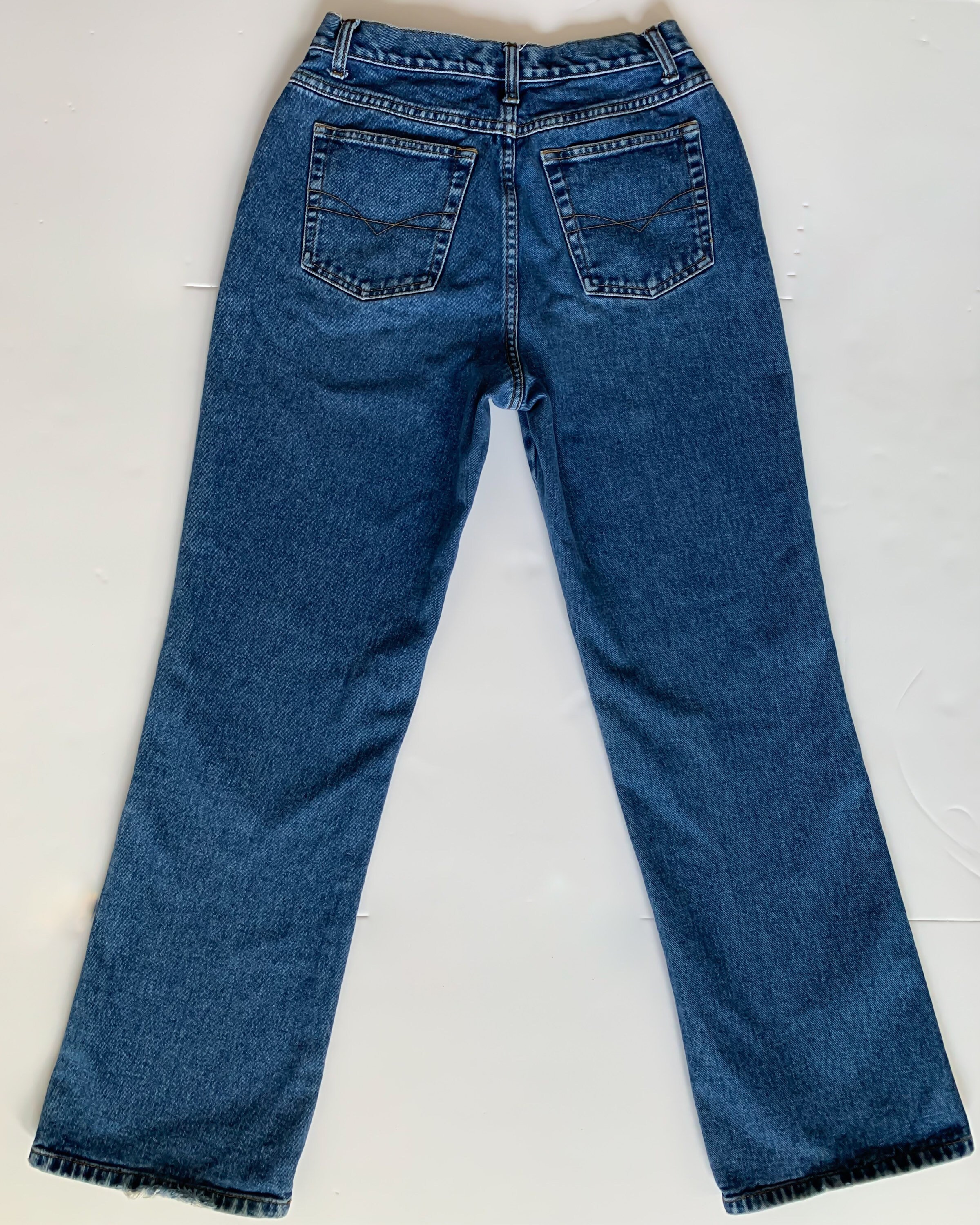 Vintage 1990s LA Blues medium blue wash high rise cropped bootcut jeans ...