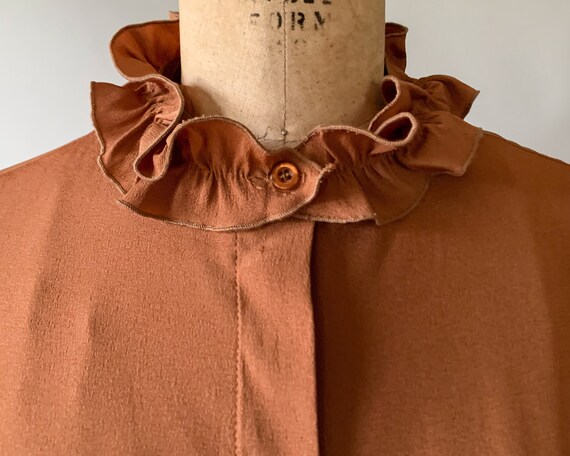 Vintage 70s blouse, 1970s copper rayon blouse, 70… - image 8