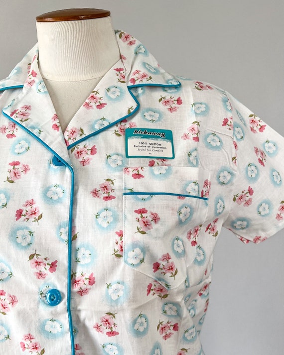 Vintage 60s Pajamas, 1960s Deadstock Kickaway Whi… - image 5