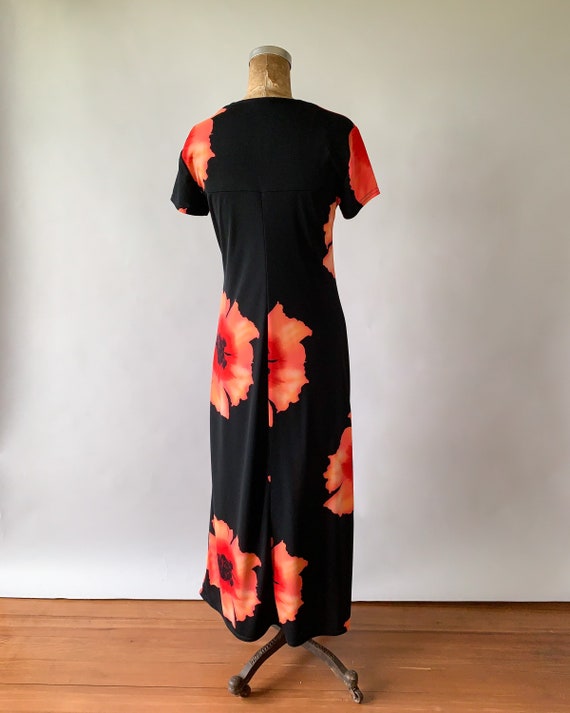 Vintage 1990s dress, 90s black maxi dress, tropic… - image 7