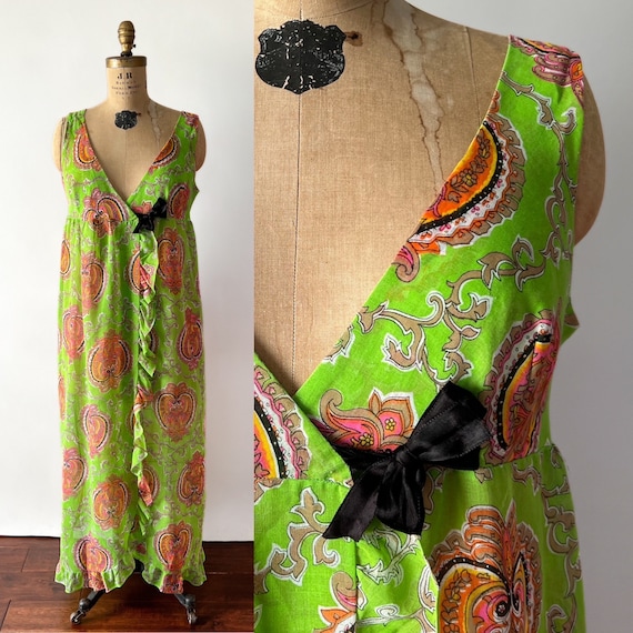 lime green and orange dress Flying Tomato Kelly Green Floral Cotton Short Dress main image 0