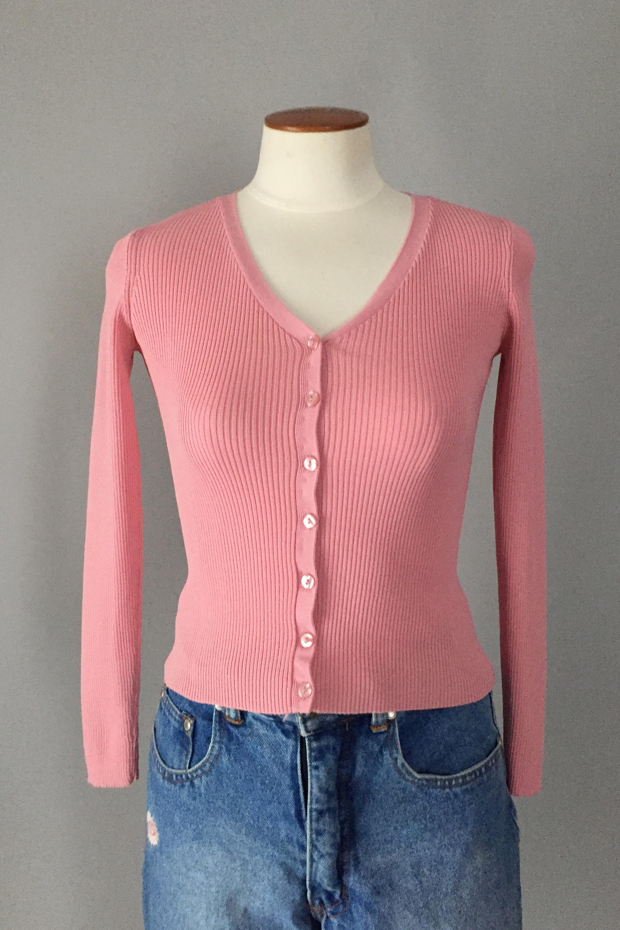 1990s chanel rib knit cropped top
