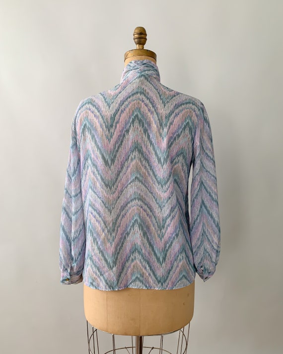 Vintage 80s blouse, 1980s pastel blouse, 80s secr… - image 5