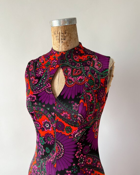Vintage 60s Dress, 1960s 70s Mod Hippie Sleeveles… - image 7