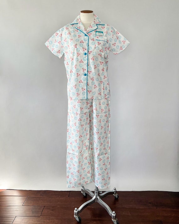 Vintage 60s Pajamas, 1960s Deadstock Kickaway Whi… - image 2