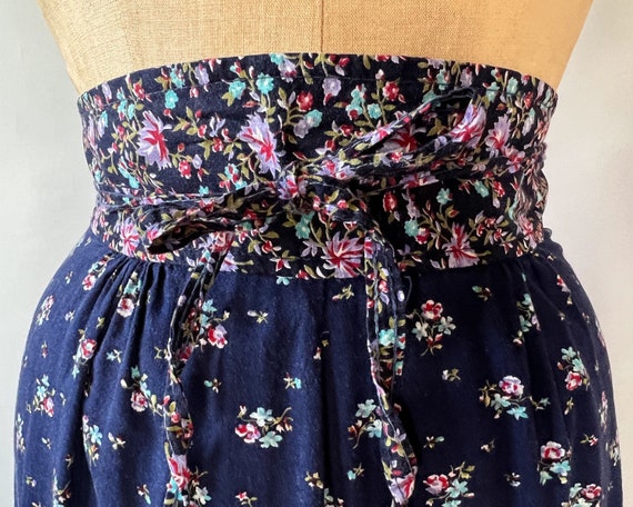 Vintage 1970s skirt, 1970s navy blue prairie skir… - image 7